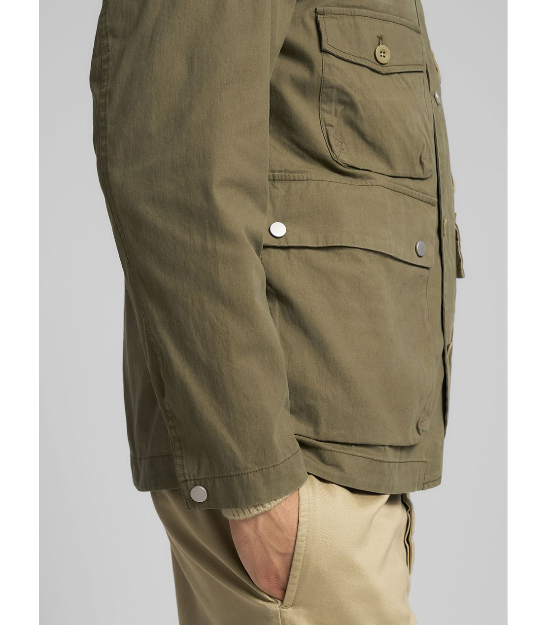 ミリタリー風オーバーシャツ 詳細画像 マッドグリーン 6